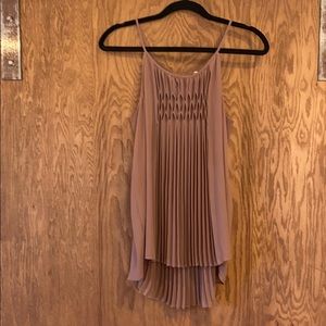 Tan pleated tank